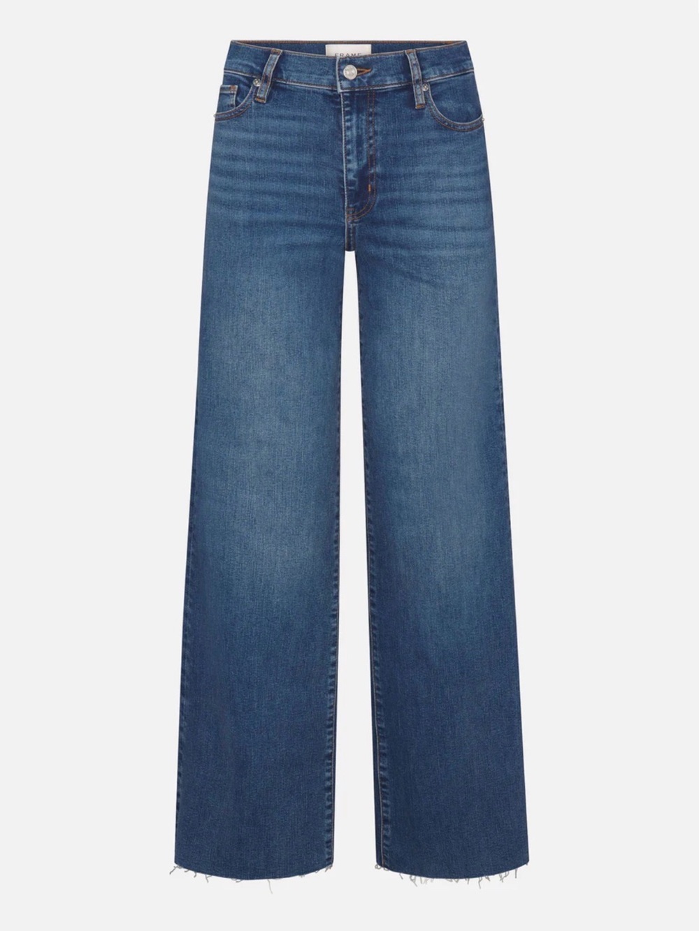 Frame Le Slim Palazzo Jeans Womens 30 Blue Denim Raw Hem - Canals Raw After